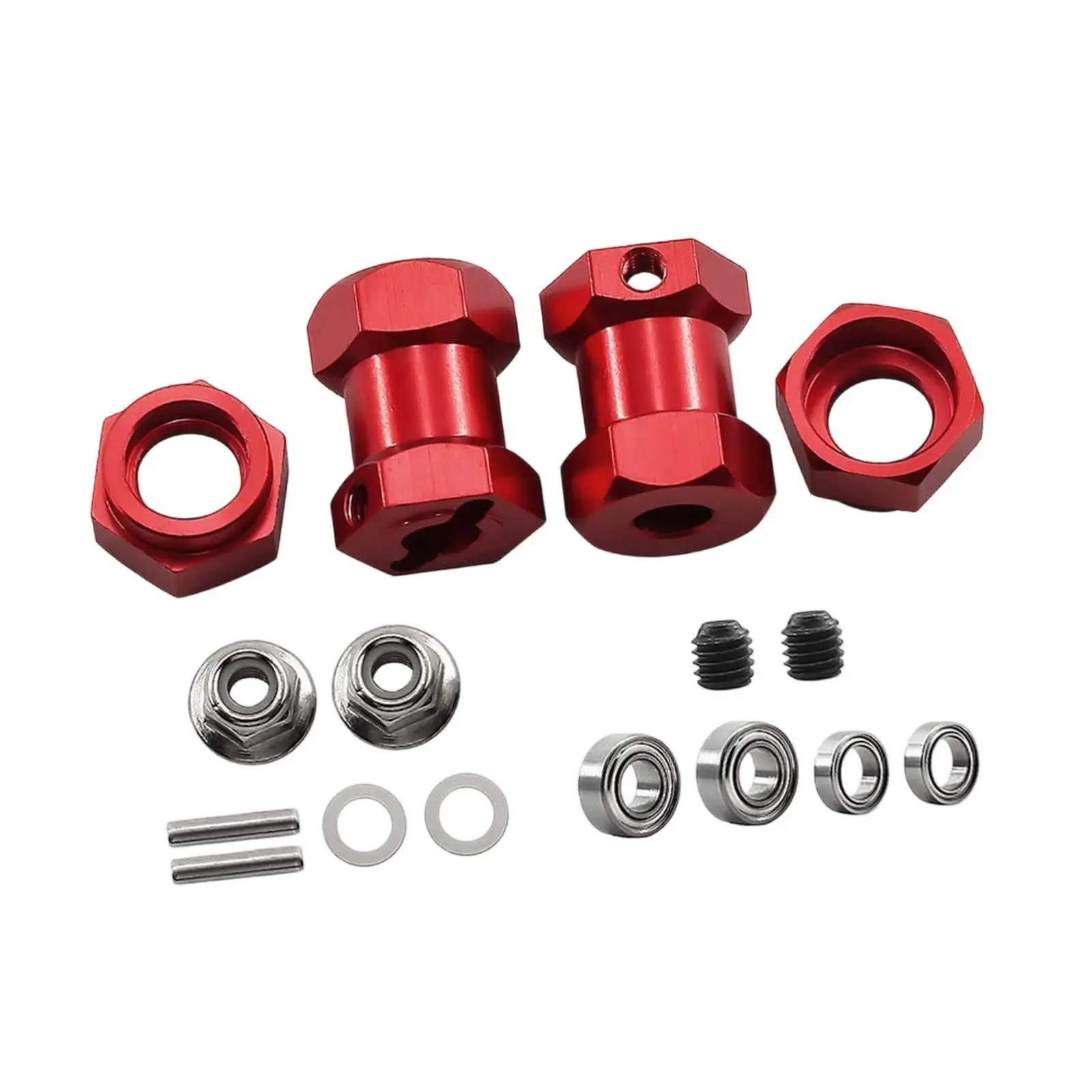 Hex Adapter Locking Hub with Nuts and Wrenches Aluminum Hex Wheel Hubs 12mm for 1/10 Scale RC Crawler Truck Parts Replacement