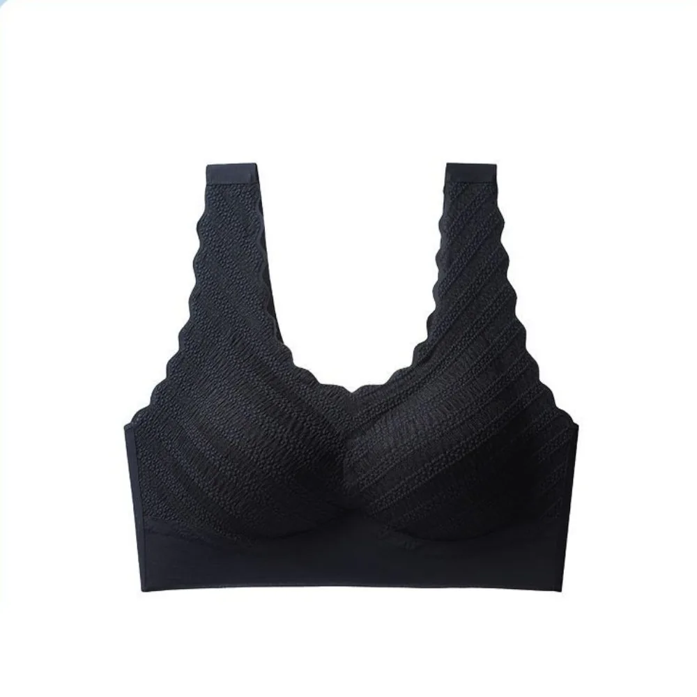 

Бюстгальтер для сна, бесшовный кружевной бюстгальтер с пузырьками и расширенной лентой, красивое нижнее белье с эффектом пуш-ап сзади, бюстгальтер без косточек больших размеров для женщин и дам