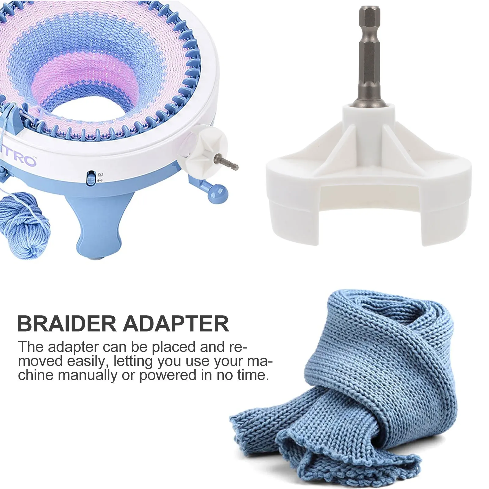 

1Set Knitting Machine Adapter Crank Adapter Hex Steel Bit Power Screwdriver Attachment Knitting Loom Tool Steel Bit