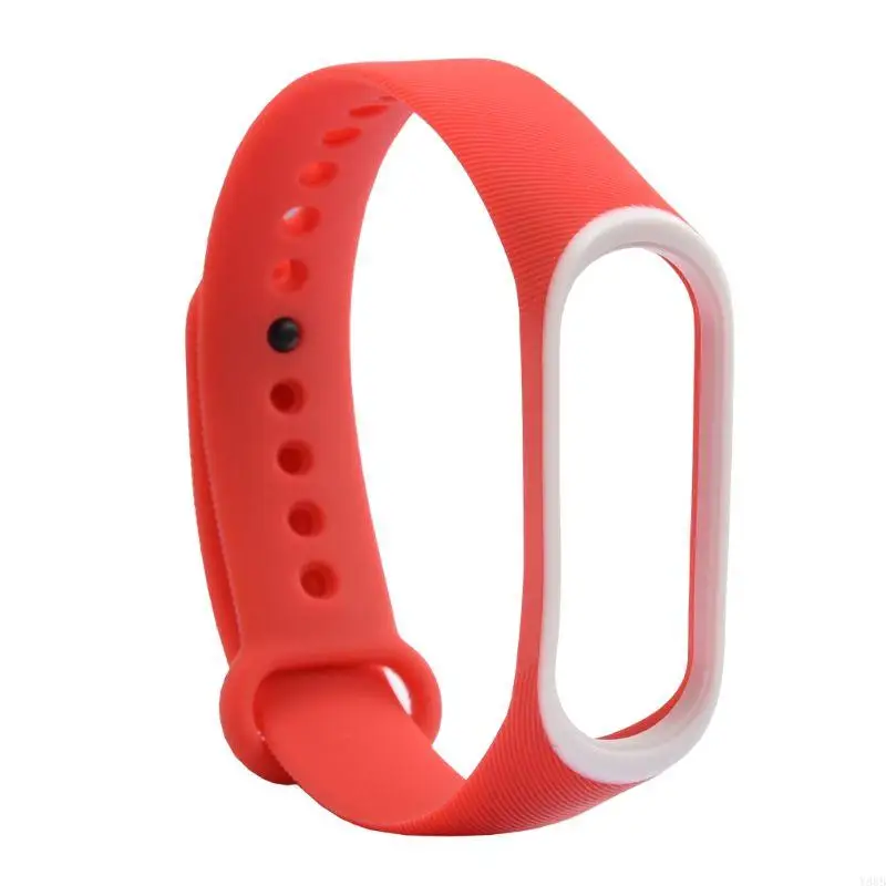 Y88B Dual-color Watch Straps Band for SmartWatch Soft Skin-friendly Silicone Quick Release SmartWatch Band for mi band 3