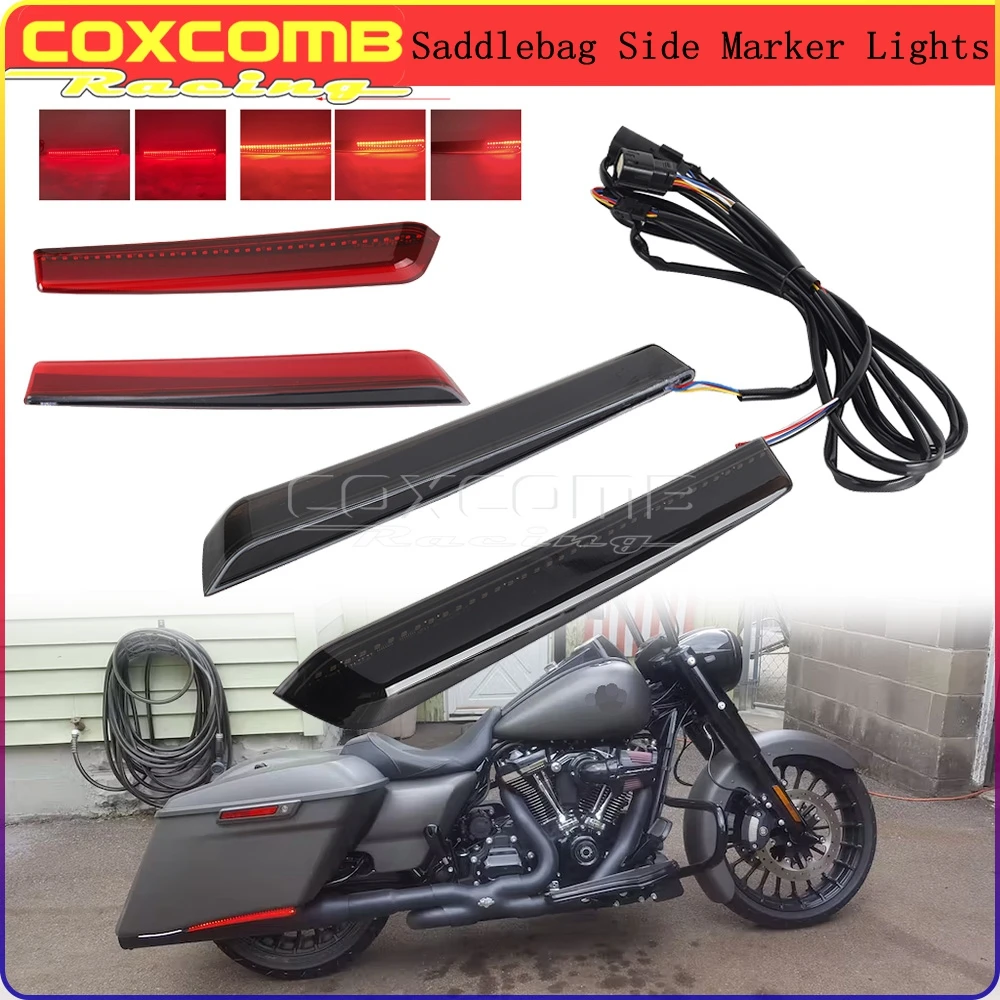 

LED Saddlebag Side Marker Light Running Brake Lamp Taillight For Harley FLHTCU FLHTK FLHX FLTRX FLHR FLHTKSE FLTRUSE 2014-2020