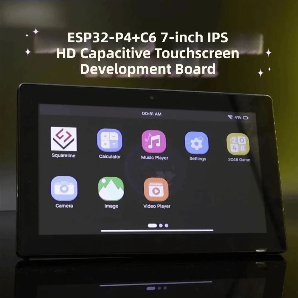 

7.0-inch Display ESP32-P4 Development Board 1024*600 Resolution Camera Module IPS Capacitive Touch WIFI Bluetooth IPS Screen