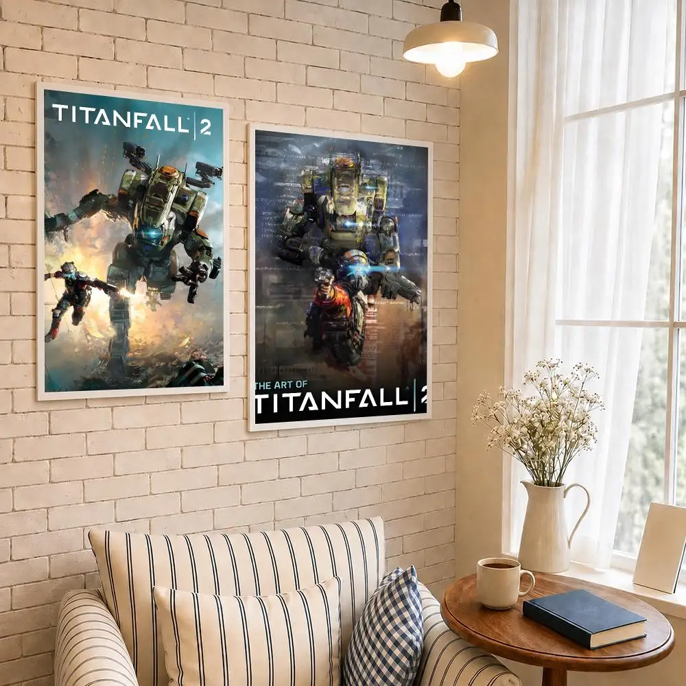 Game Sci-Fi Shooter T-Titanfall Poster PP Self-Adhesive Wall Decor for Bedroom,Living Room,Dorm,Bar Aesthetic Gift