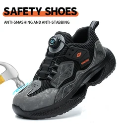 Summer lightweight breathable safety shoes anti-smash anti-puncture work shoes shock-absorbing wear-resistant protective shoes