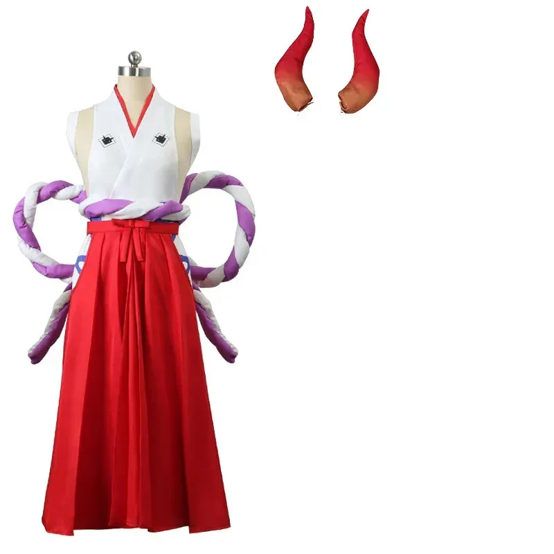 

in stock Yamato Cosplay Costume Wig One Hakama Kendo Samurai Kimono Dress Women 6 Pieces Suit Carnival Party Clothes Set6;d'3,h'