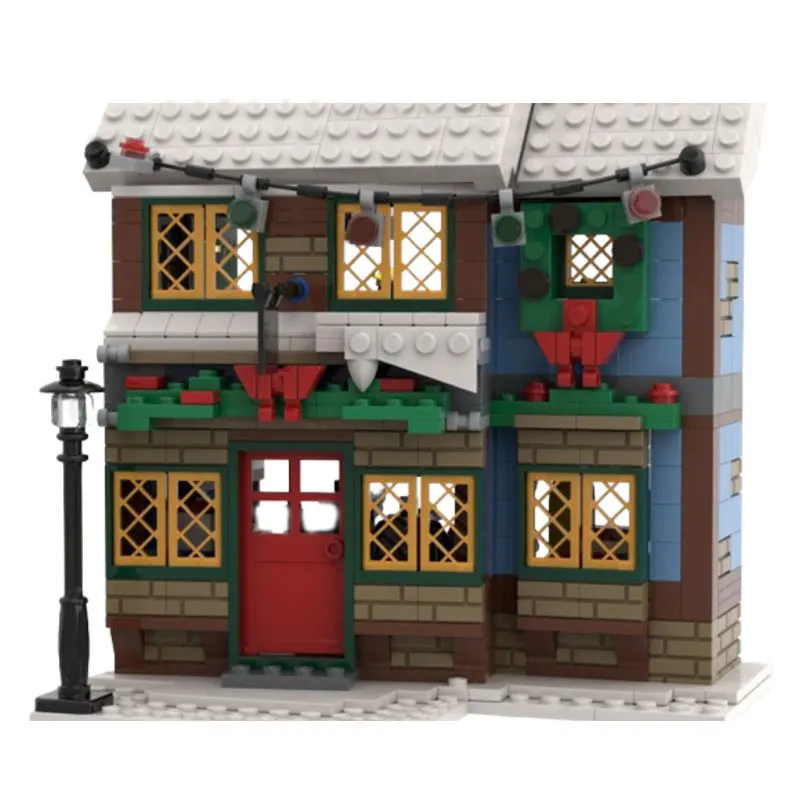 

New arrival, in stock! MOC 780pcs Winter Street Scene Building Small Particle Assembly Block Toy Model Gift Set Ornament
