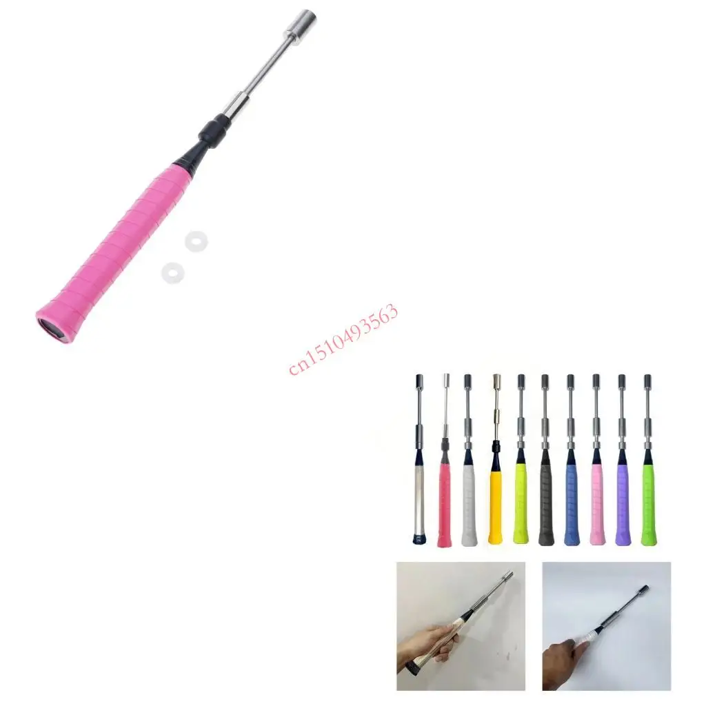 

Advanced Badminton Swing Practice Tool Steel Construction Wooden Grip For Effective Power Control Training 448C
