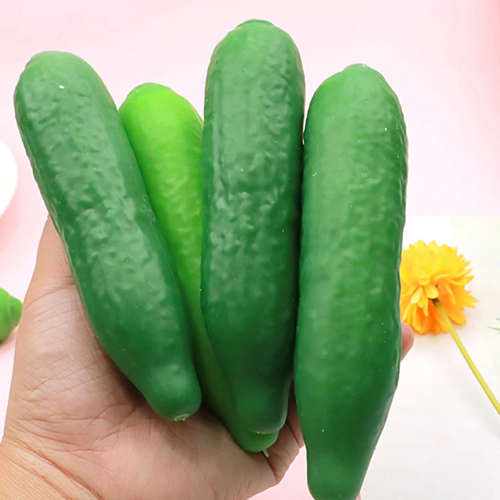 4 Pcs Cucumber Pinch Birthday Party Favors Tricky Toy Elastic Squeeze Vegetable Stretchy Sensory Plaything Toys