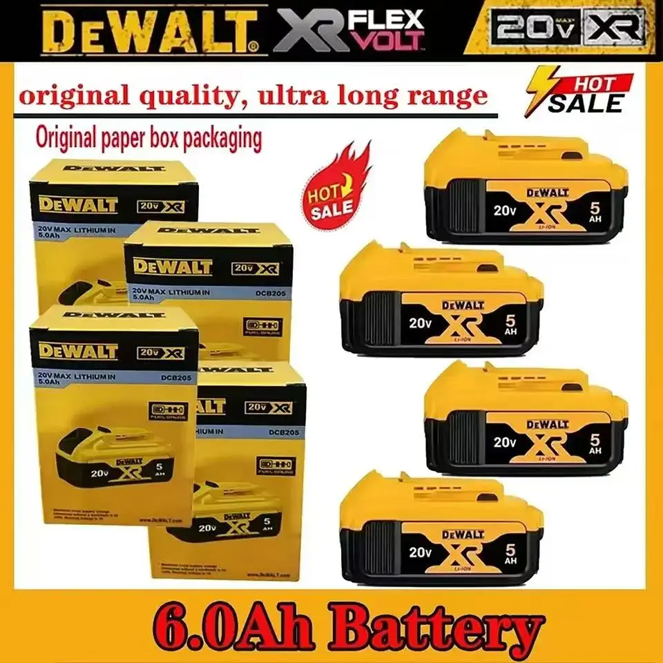 Batteria originale DEWALT 18v/20V DCB606 DCB182 DCB205 DCB206 utensile elettrico 18V batteria 5AH 6AH 9AH batterie