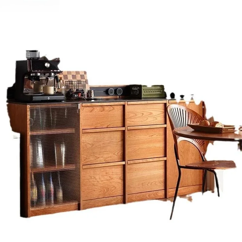 

Japanese-style solid wood slate, cherry wood side cabinet, restaurant home locker, log furniture