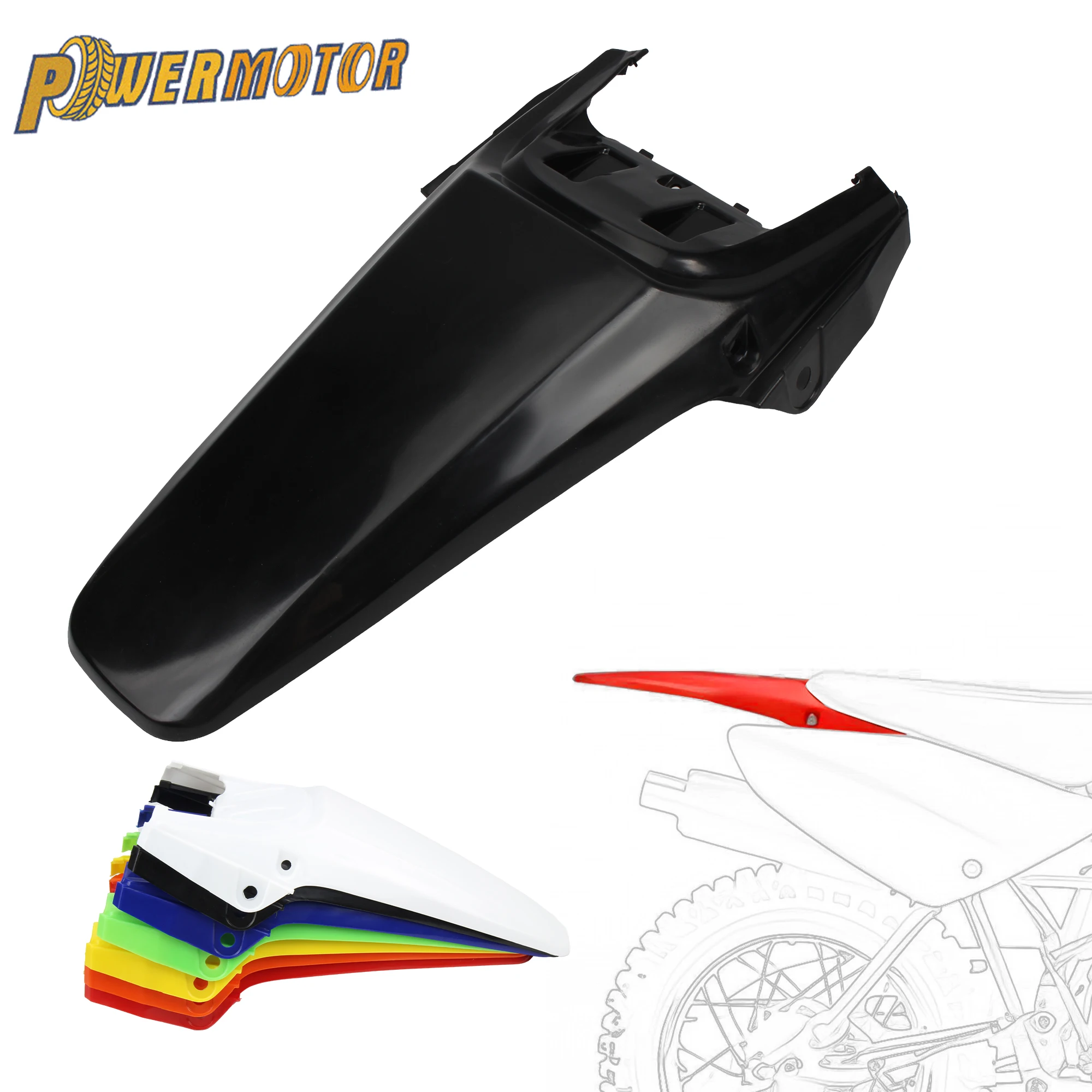 Motorbike Rear Fender Mudguard Protector Extension Rear Mud Guard Dirt Bike Motorcycle For Honda CRF70 Plastic Accessories