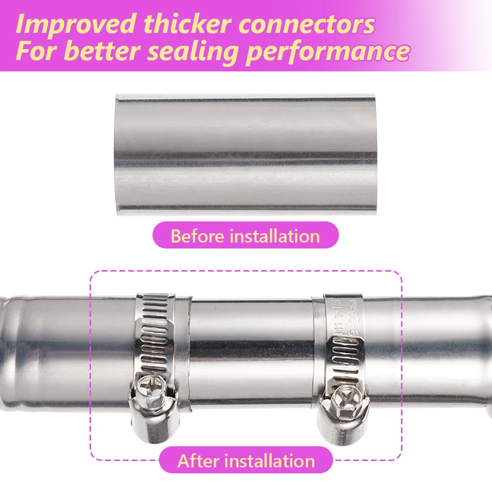 24mm Thickened Stainless Steel Exhaust Pipe Connector 12V 24V 220V Universal Fit 2KW 5KW 8KW Car RV Truck Parking Diesel Heater