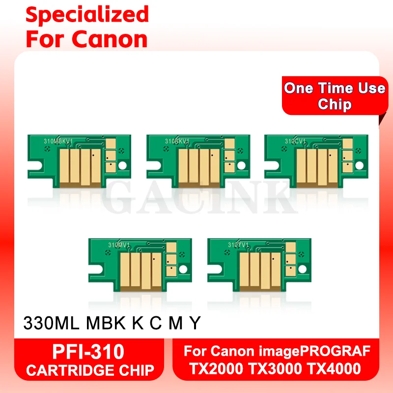 

PFI-310 PFI310 PFI 310 One Time Use Cartridge Chip For Canon imagePROGRAF TX-2000 TX2000 TX-3000 TX3000 TX-4000 TX4000 Printer