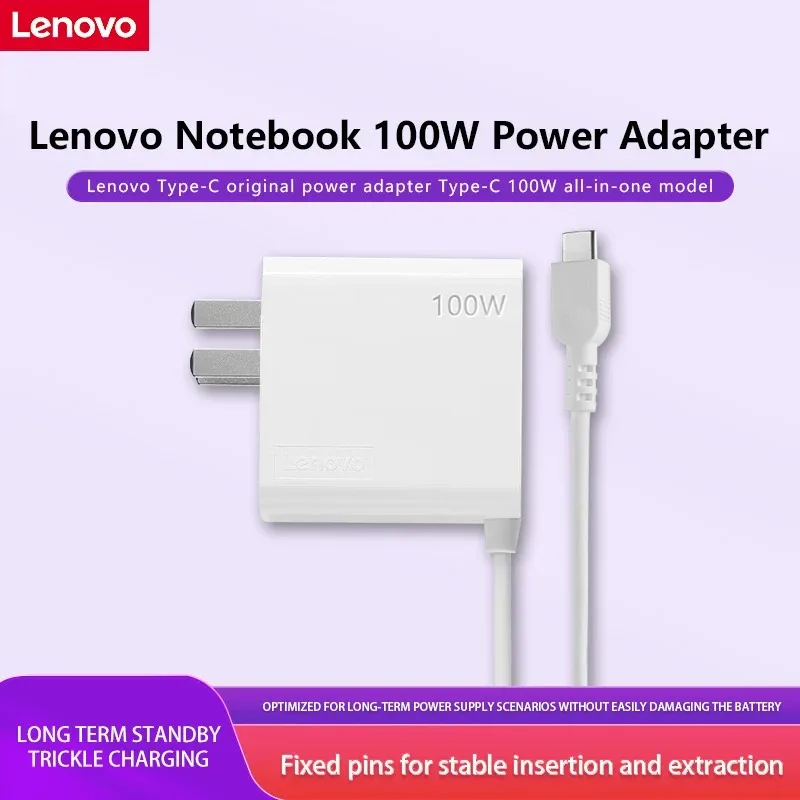 Lenovo Laptop Power Adapter TYPE-C 100W PD Portable All-in-one Power Supply for Air 14 15 16 Pro Laptop Charger