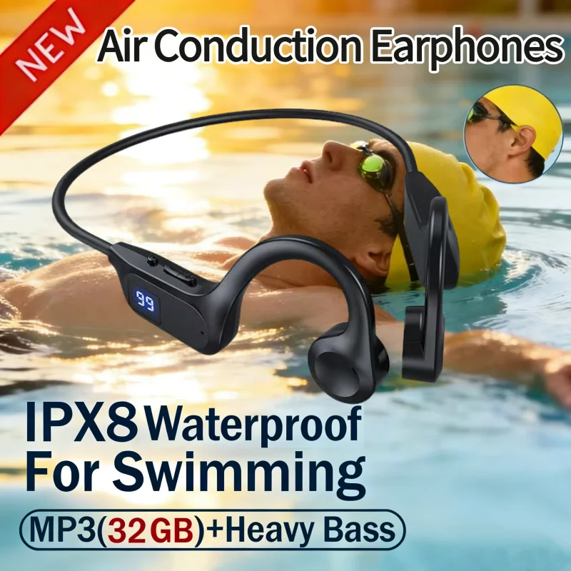 Écouteurs sans fil à conduction osseuse X7, compatibles Bluetooth, pour le sport et la natation, avec micro intégré pour la course à pied, modèle 2026