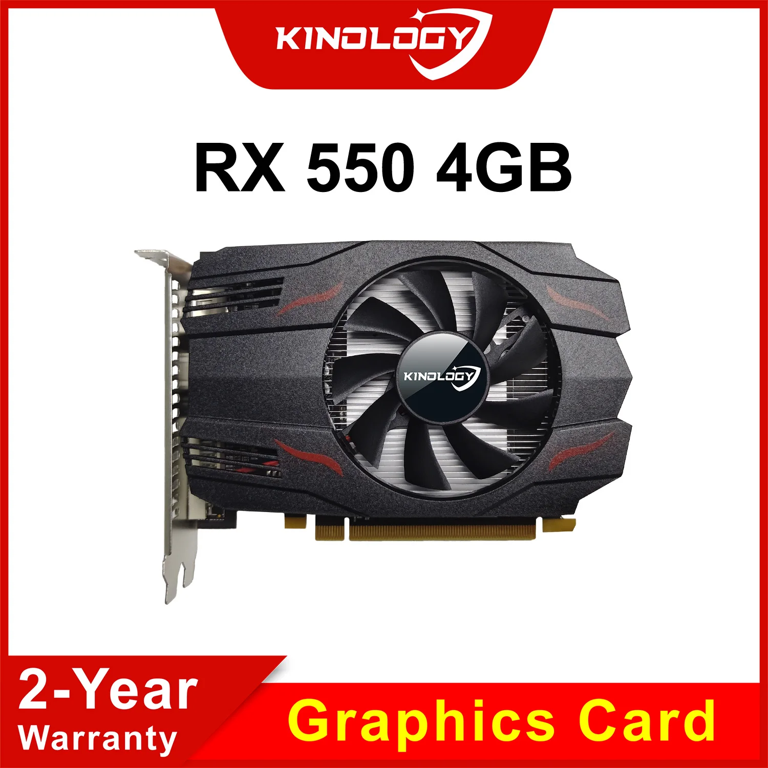 

Kinology AMD Radeon RX550 4GB GPU GDDR5 14nm For Desktop PC Games Video Office Graphics Card 128bit RX 550 Computer Components