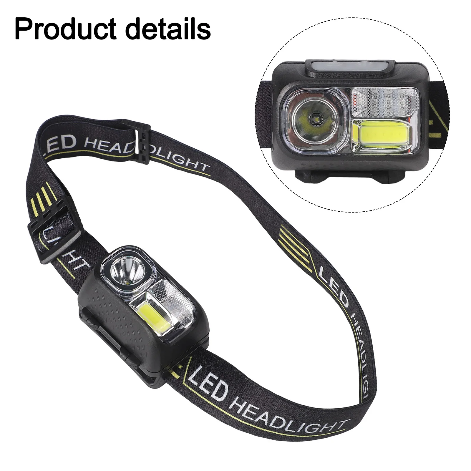 

Налобный фонарь с датчиком движения без помощи рук, фара для кемпинга, 10-метровый светильник с защитой от падения, удобный для удлиненного использования для кемпинга