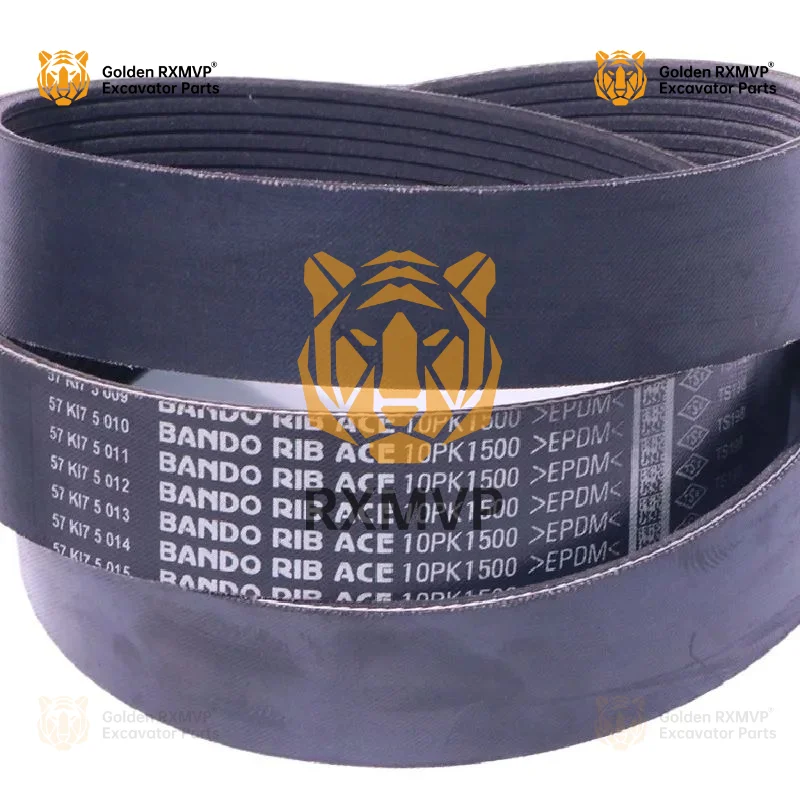 For Vol-vo EC55 Sakamoto 10PK1500 engine imported air conditioning fan blade belt excavator accessories