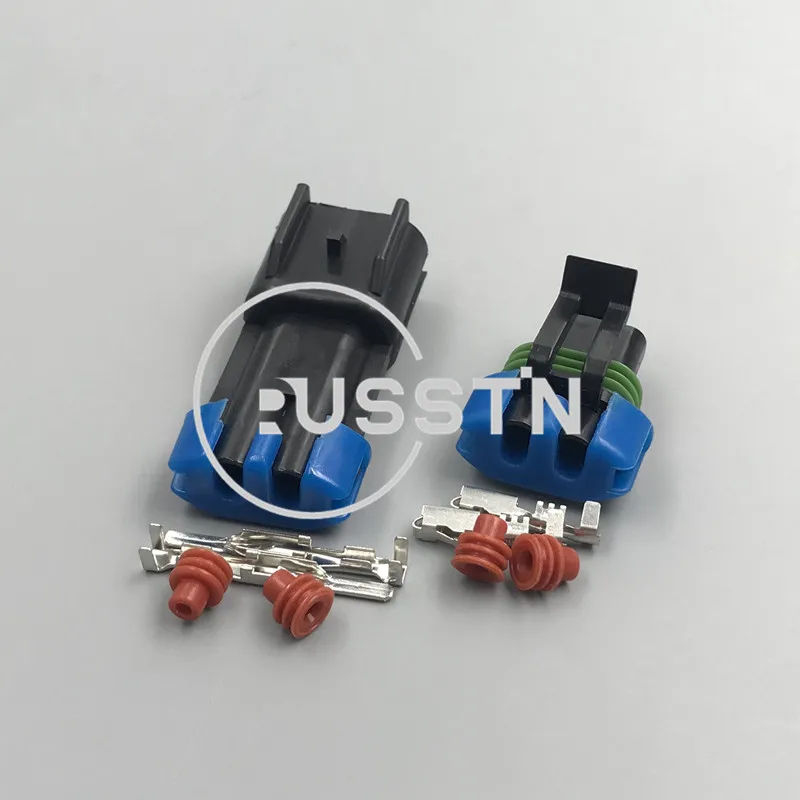 1 Set 2 Hole Weather Pack Waterproof Car Fan Plug Automotive Cable Harness Connector AC Assembly 15300027 15300002