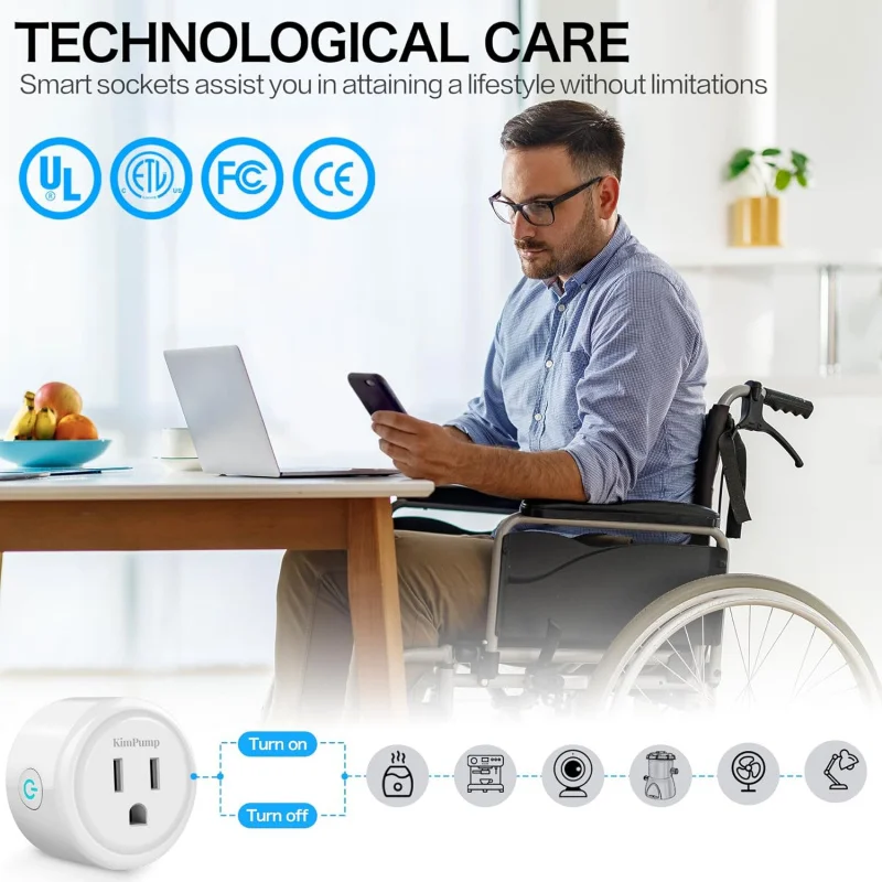 Spine WiFi, presa controllata da app compatibile con Alexa e Google Home, presa wireless con timer e programma, 2,4 GHz