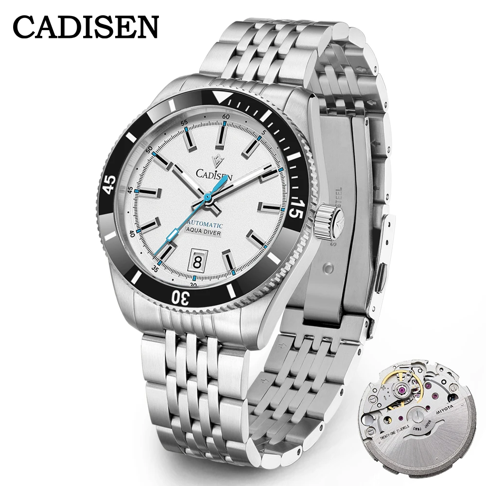 CADISEN New Men's Watches Mechanical Automatic Watch Men Japan MIYOTA 8215 Ceramic Bezel 10Bar Waterproof Wristwatch For Men view 7
