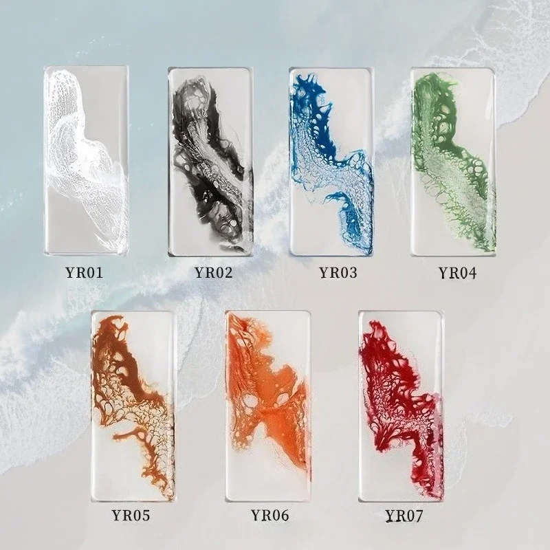 7 ألوان موجة البحر تزهر السائل هلام مسمار البولندية ماجيك لطخة فقاعة هلام مسمار DIY بها بنفسك الورنيش مانيكير الديكور صالون الأظافر مجموعة