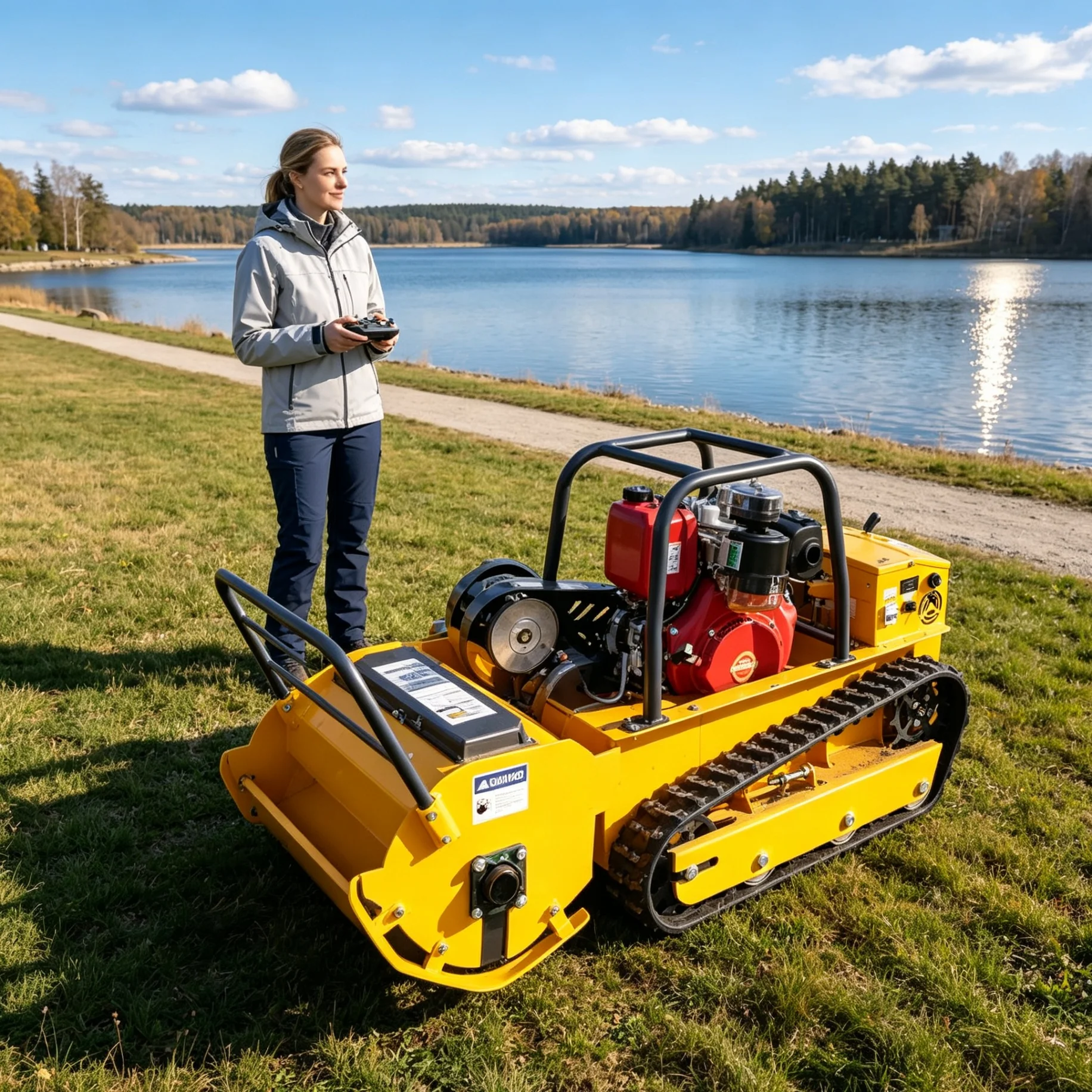 Customized for ranch pasture, Spro Series tracked self‑propelled lawn mower, optional 800mm/1000mm cutting width for large area
