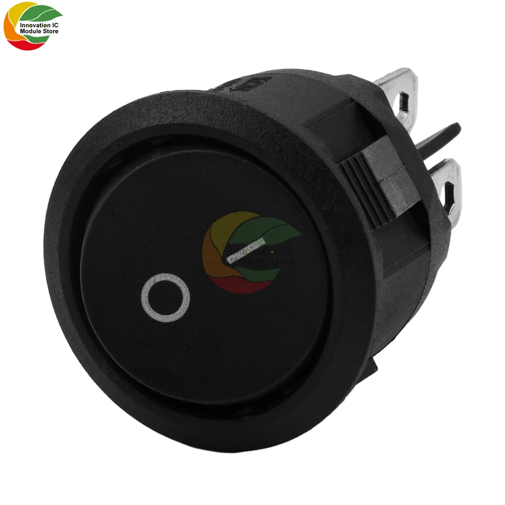 Round Rocker Power Switch AC 6 Pin 2 Position ON/Off Power Switch Black Button for Car Boat Rocker Switch Toggle KCD1-206