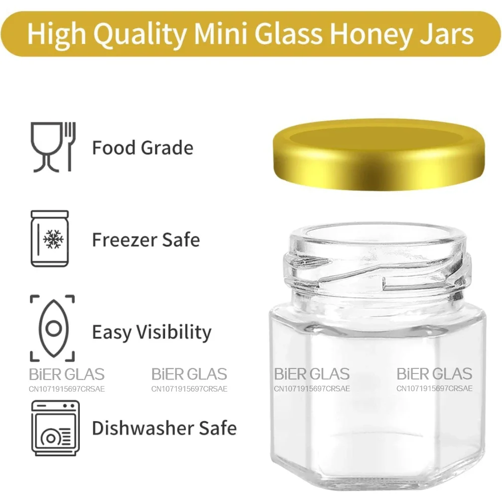 45ml Mini Honey Jars Party Favors Set Cute Hexagon Glass Takehome Gifts In Bulk For Guests Baby Shower Birthday Wedding Parties