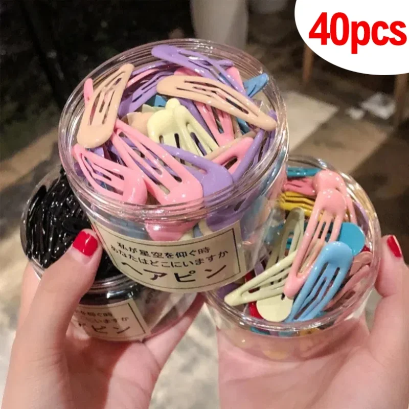 10/40pcs Cute Hair Clips for Women Girl Colorful BB Hair Clips Kid Snap Metal Barrettes Hairpins Clip Bobby Pin Hair Accessories