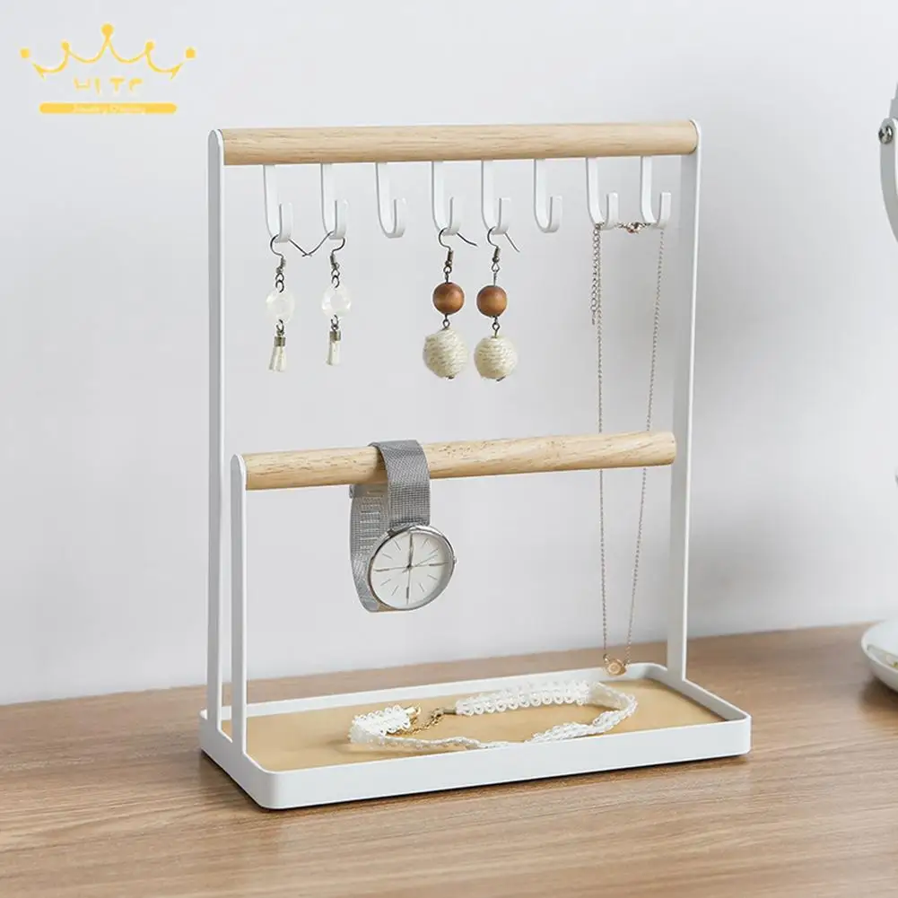 

Metal Small Item Storage Rack Key and Jewelry Holder Necklace Earrings Watch Organizer Hooks Dresser Desktop Jewelry Storage