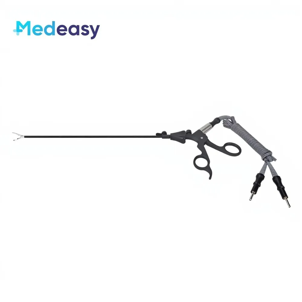 Laparoscopic Reusable Bipolar Coagulation Cutting Forceps Surgical Instrument Bipolar Scissors Double Action with Cable