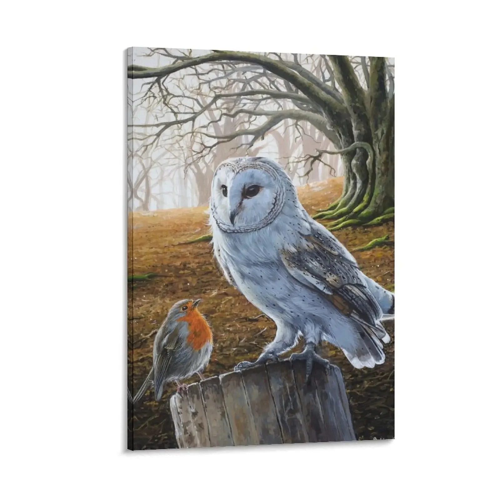 The Owl and the Robin Canvas Painting posters for wall Decorative paintings interior paintings paintings wall decor