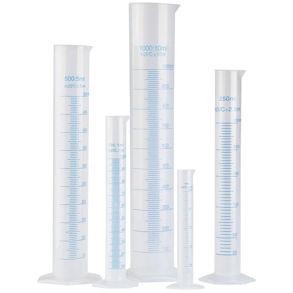 

5pcs Graduated Cylinder Set Plastic Measuring Cups For Chemistry Science Experiments Laboratory Measuring Cylinder