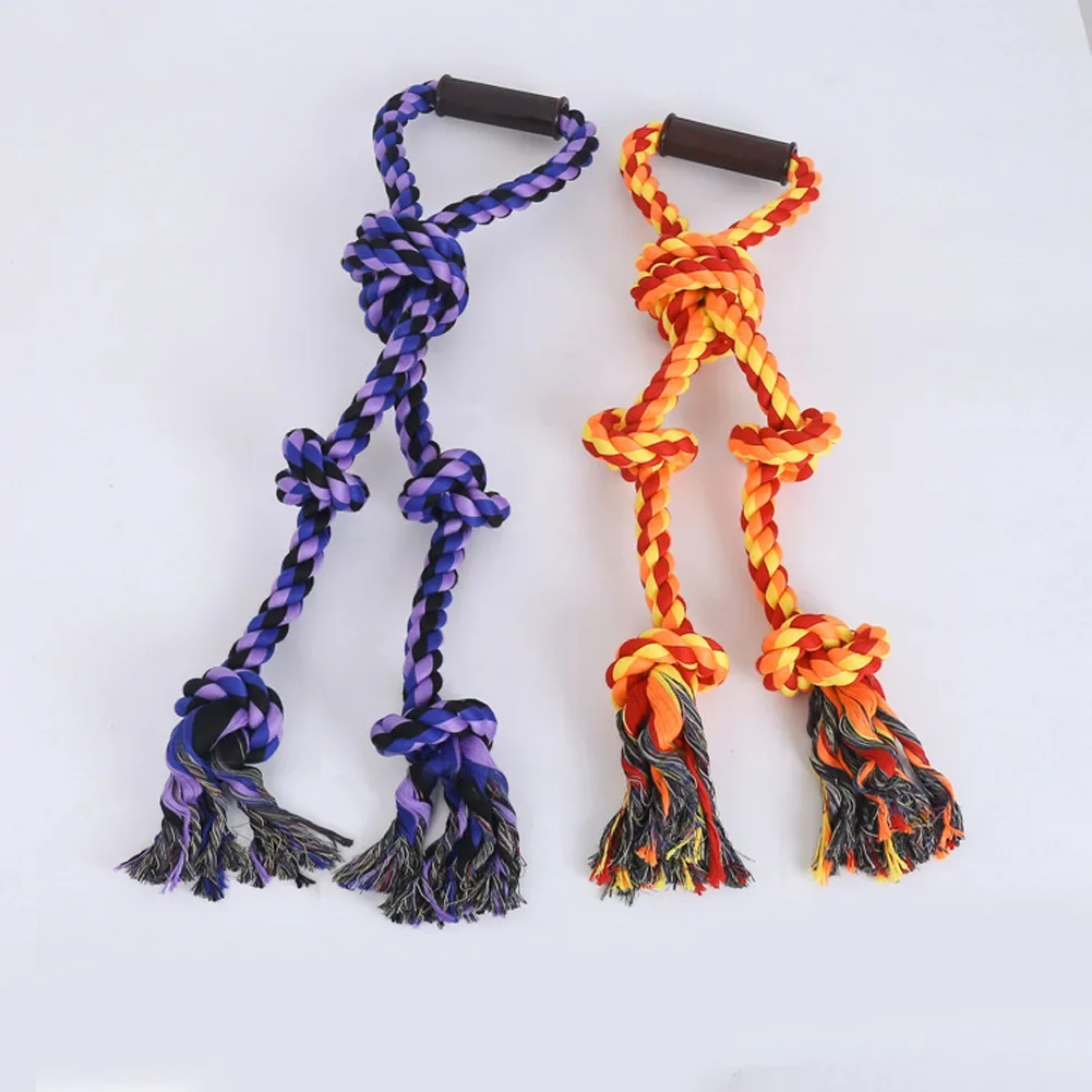 

Pet Dog Rope Toy With Handle Bite Resistant Wear-resistant Tug Of War Rope Teeth Cleaning Toy Pet Supplies For Aggressive Chewer