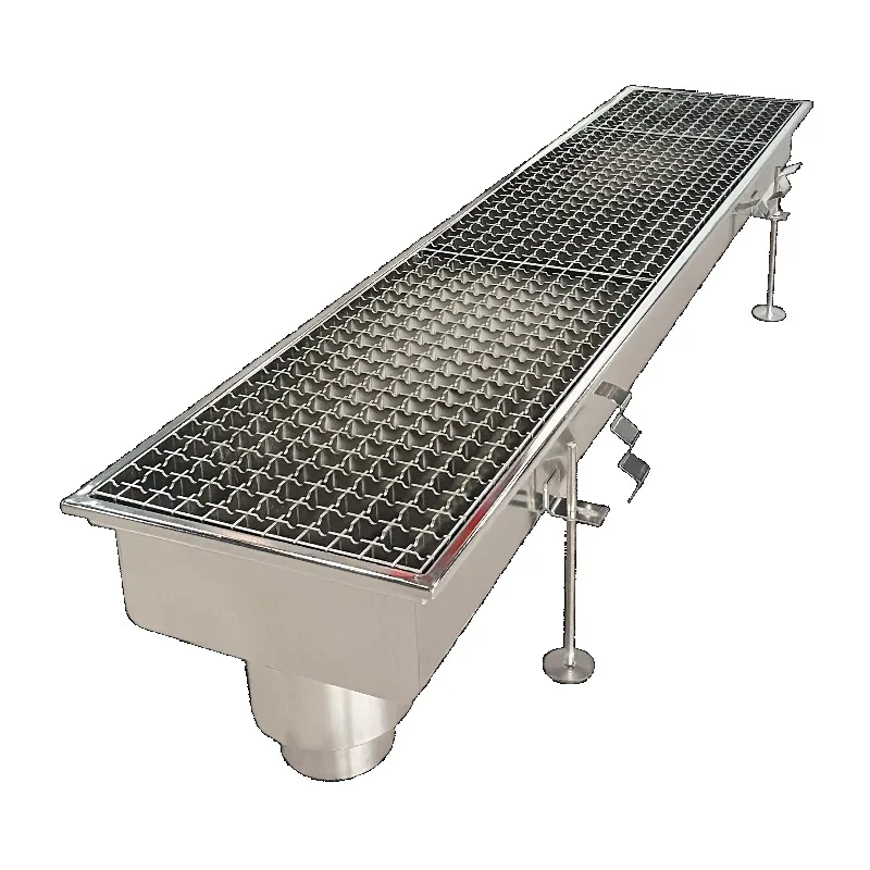 

Stainless Steel Linear Floor Drain Sanitary Chrome Plated Linear Shower Drain Cap for Commercial Food Processing