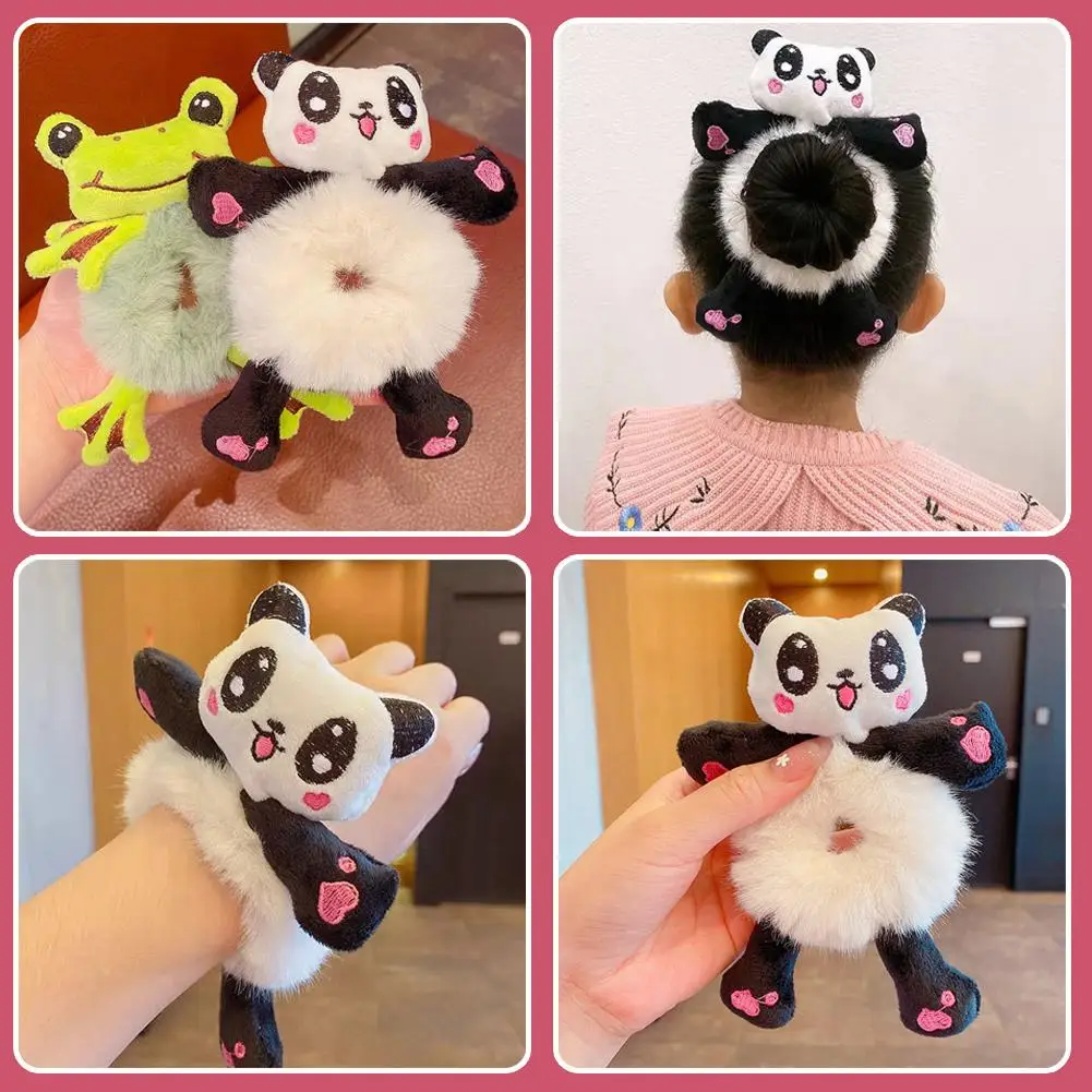 Cute Cartoon Plush Bear Hair Circle Doesn't Hurt Hair Rope Korean-style Headdress Korean Version Children's Hair Hair Tie U4L0