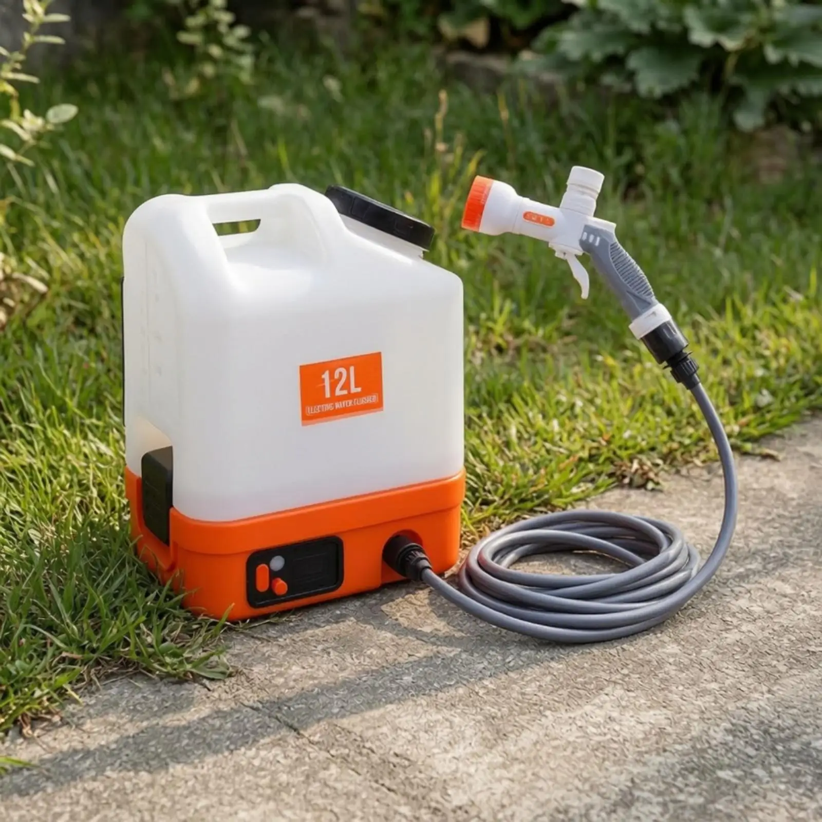 Portable Electric Flush Sprayer with Detachable 12L Tank USB-C Rechargeable Water Pump for Car Wash Garden Irrigation