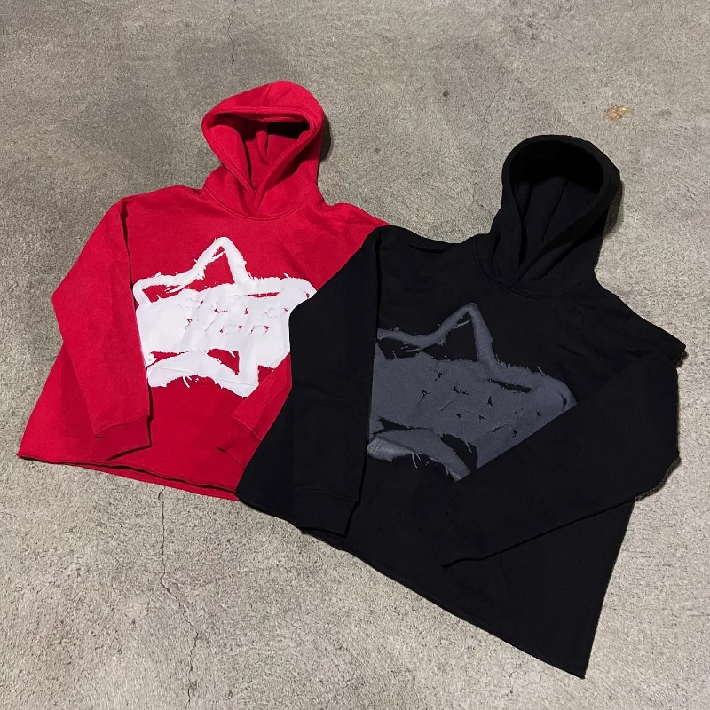 Y2K Hoodie New Harajuku Hip Hop Foam Pattern Loose Hoodie All Match Long Sleeved Pullover Sweatshirt Oversized Hoodie Streetwear