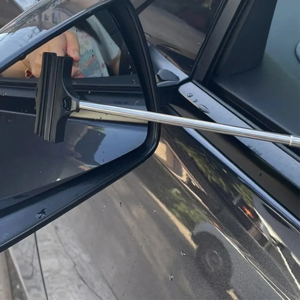 Limpiador de Espejos Retrovisores de Coche, Mini Limpiaparabrisas Telescópico Portátil, Herramienta de Limpieza de Vidrios para Automóviles