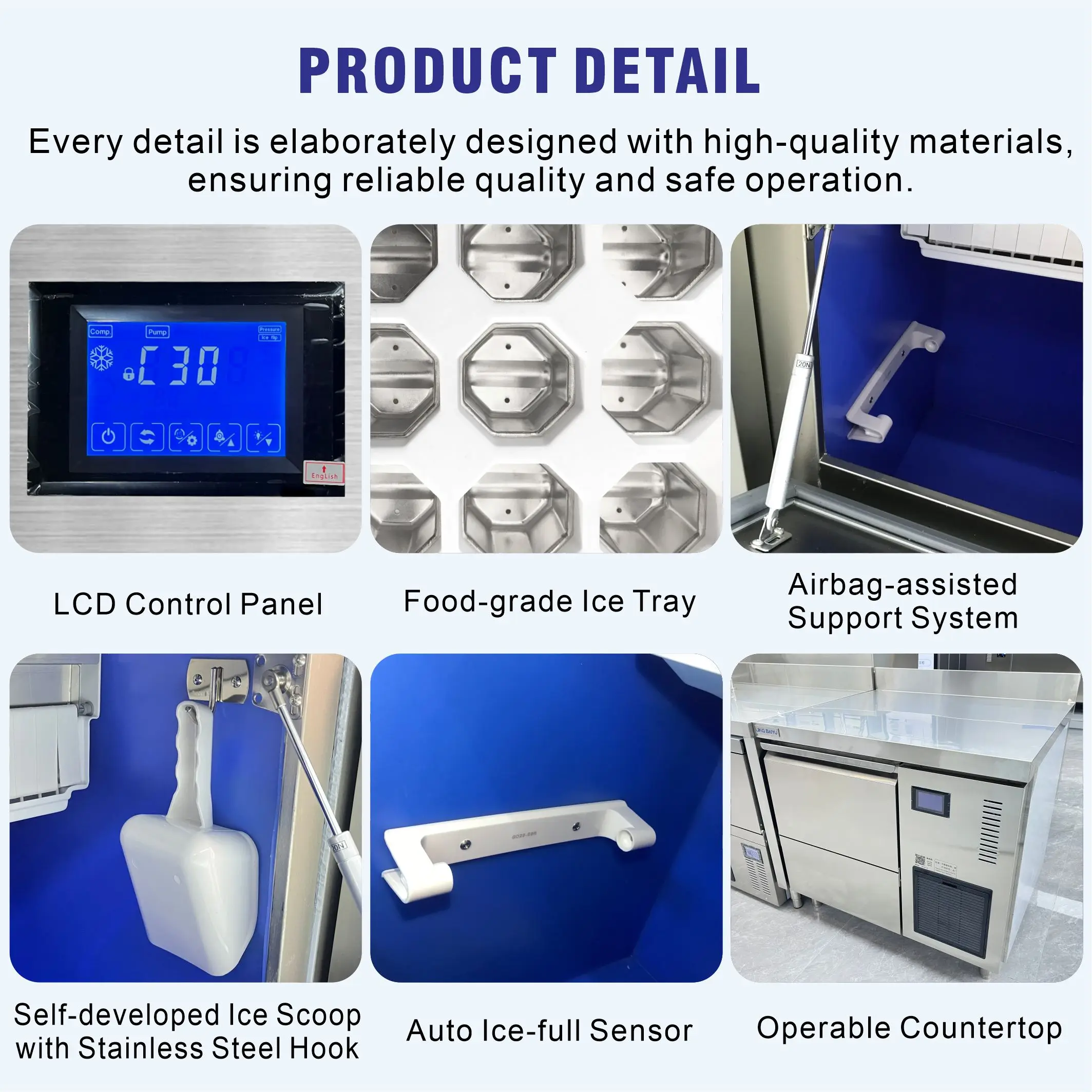 50kg 60kg 100kg/24h Cylindrical Ice Cube Making Machine Commercial Air Cooling Crystal Clear Cylinder Shape Ice Maker