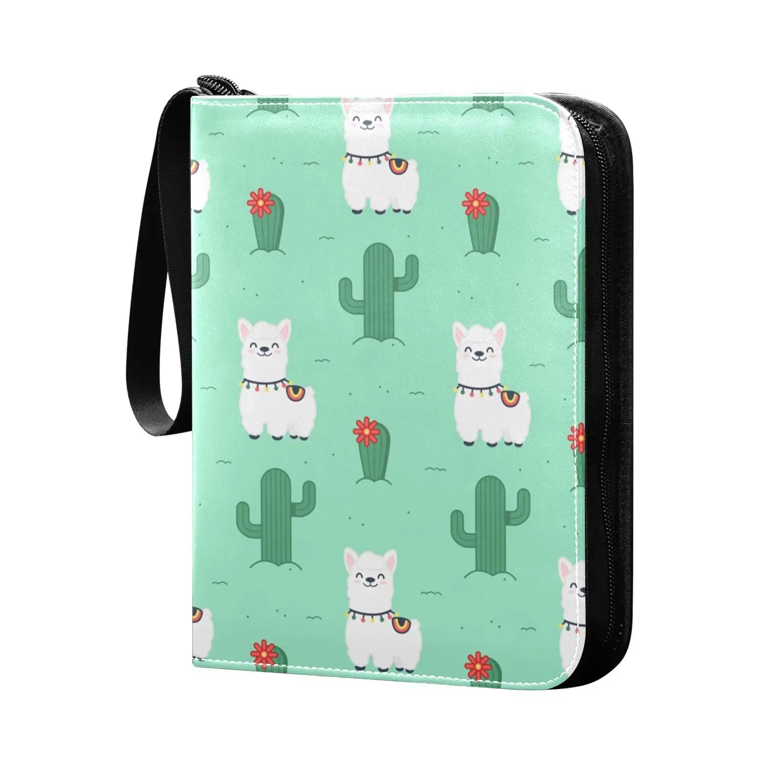 Cactus Llama Alpaca 4 Pocket Trading Card Binder 400 Double Sided Pocket Album Sport Game Cards Unique Card Collection Storage