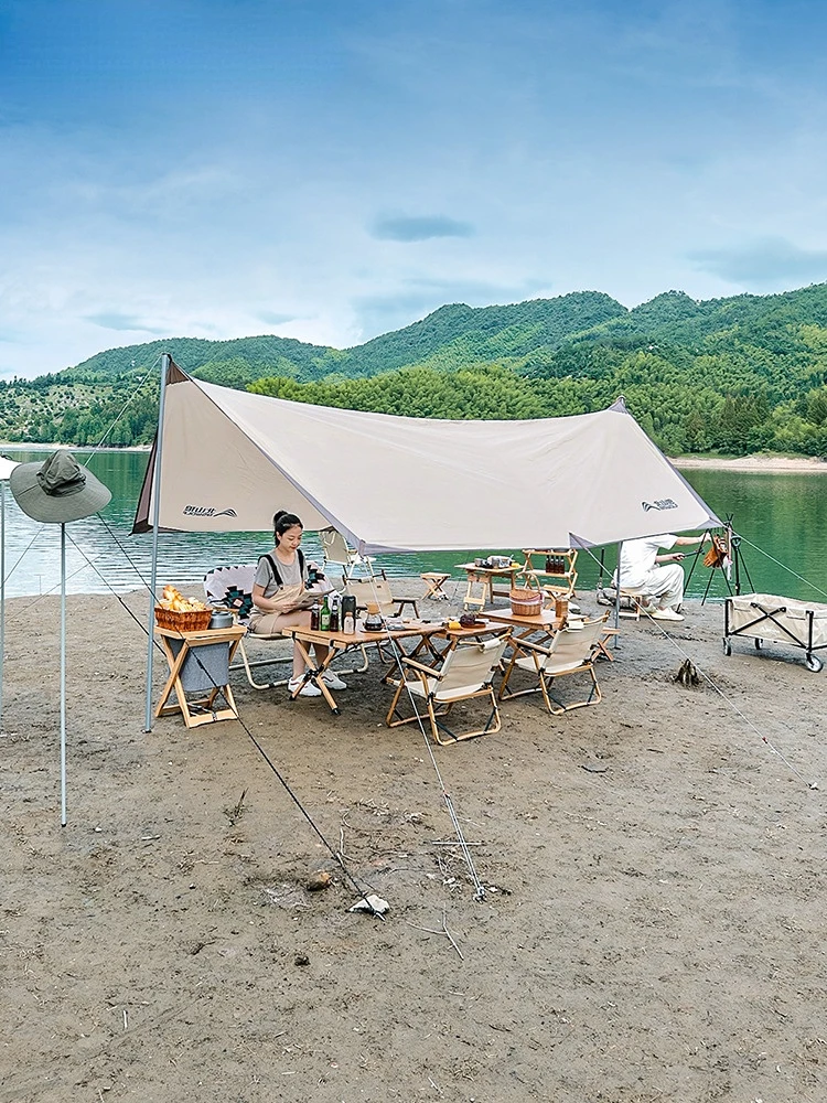 

Outdoor Wild Beach Waterproof Large Canopy Tent Sun Protection Sun Protection Rain and Dew Camp Equipment Picnic Cotton Pergola