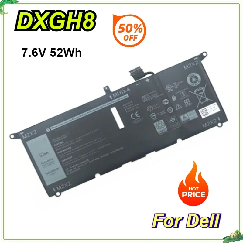 

DXGH8 HK6N5 0H754V H754V P82G Laptop Battery for Dell XPS 13 9380 9370 Inspiron 5390 5391 7490 7191 P82G 7.6V 52Wh