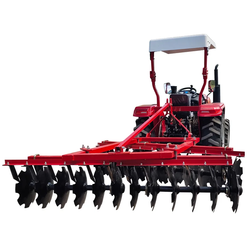 70hp 4WD Gearbox Tractor Farming Machinery With Disc Harrow Compact Tractor Disc Harrow