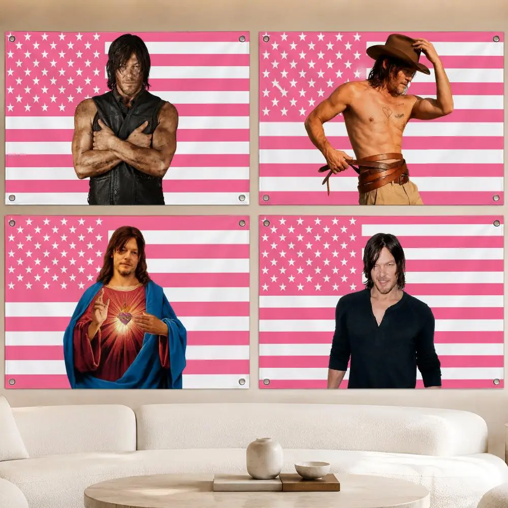 TV Character D-Daryl Dixon Flags Fan Banner Tapestry Wall Hanging Garage BarDorm Camp Party Outdoor Home Decor Gift