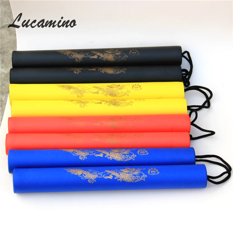 (2pcs/lot) 4C Martial Arts Foam Nunchakus Kids rope chains plastic nunchaku Child kung fu Wushu nunchucks Trainer For beginners