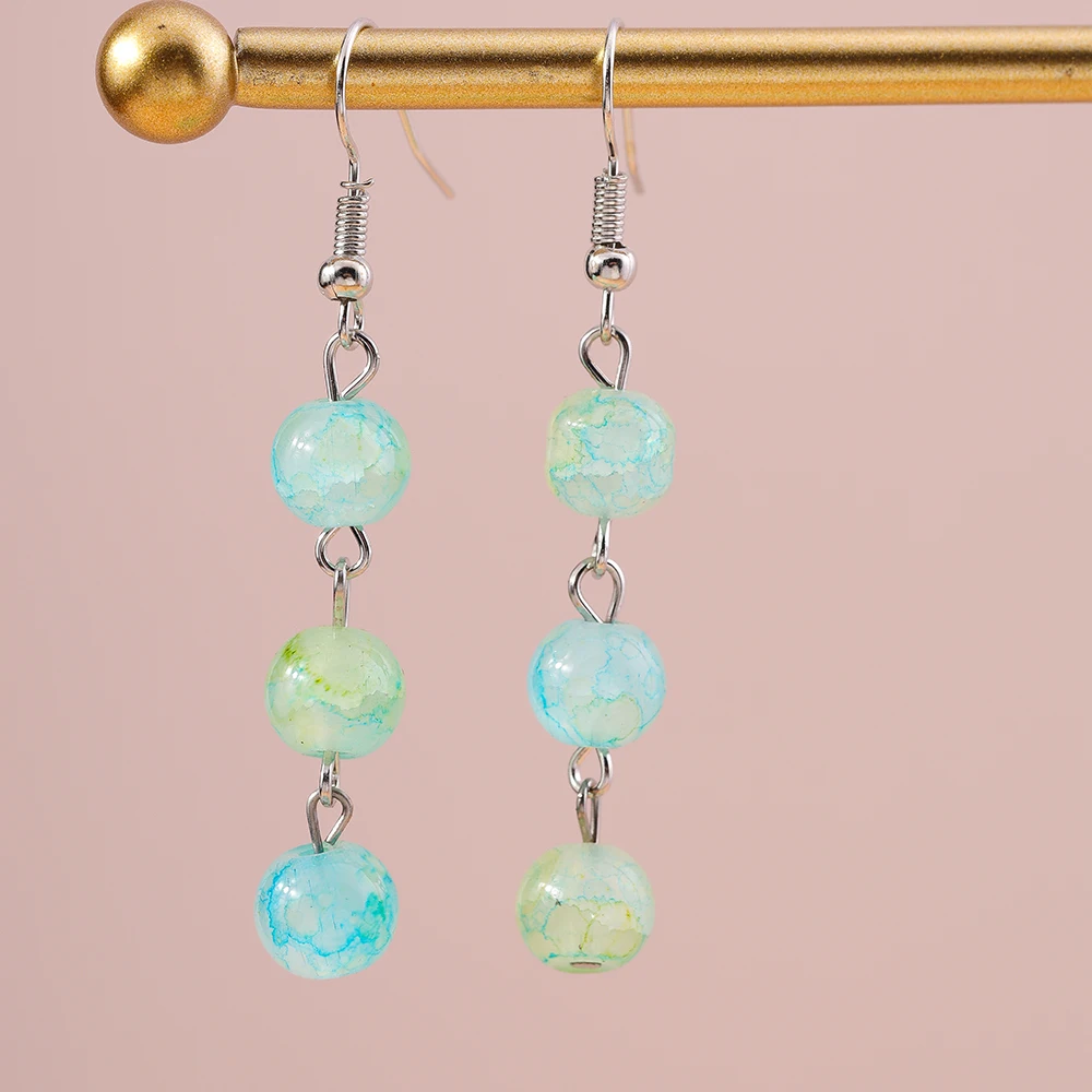 Aihua Geburtsstein Achat Perlen Naturstein Ohrringe Neue Ankunft Lange Perlen Steine Baumeln Ohrringe für Frauen Schmuck Geschenke – Detail 9