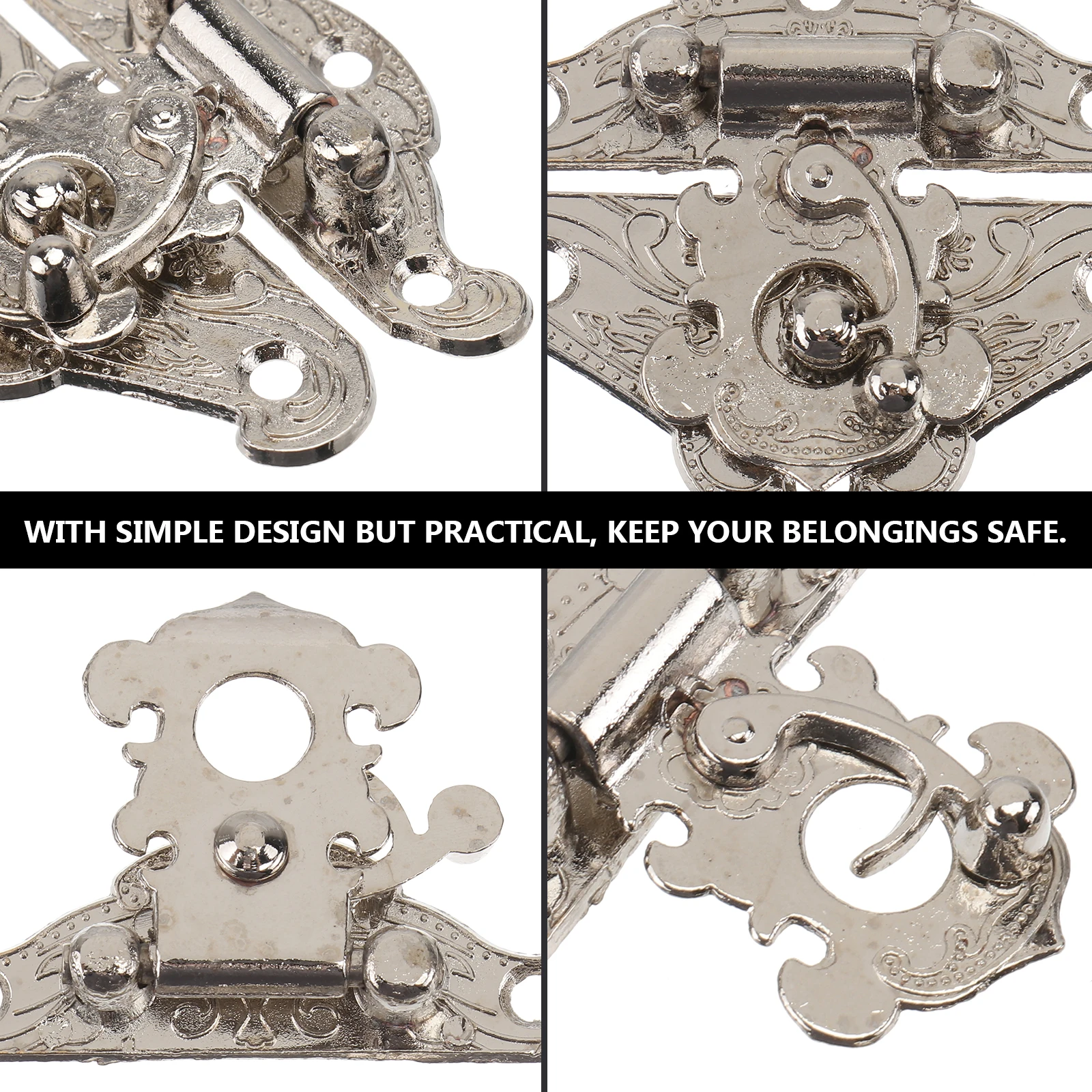 

10Pcs Zinc Alloy Retro Lock Buckles Durable Jewelry Box Latches Decorative Wood Case Hasp Jewelry Case Buckle