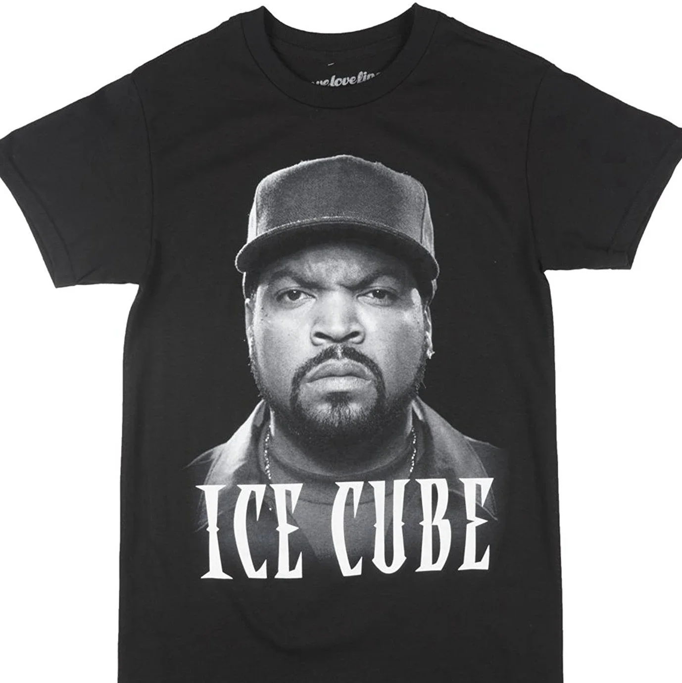 Men Tee Shirt Tops Short Sleeve Cotton Fitness T-Shirts Ice Cube Music Rapper Mens Ss T-Shirt In Black